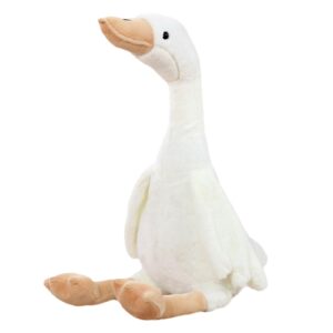 aucooma goose plush stuffed animal white cute swan toy doll gifts for girls boys, 15.7"