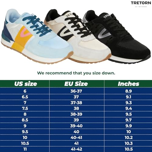 TRETORN womens Women's Lace-up Loyola Women s Lace Up Casual Fashion Sneakers Shoes with Classic Vintage Style, White/Taupe/Black, 7 US