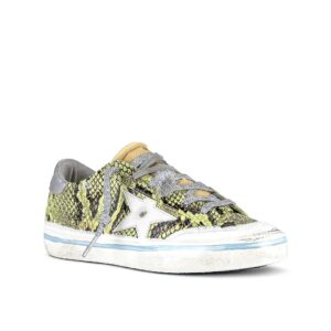 Golden Goose Women's Superstar Penstar Sneaker (Lime Black/White/Silver, numeric_6)