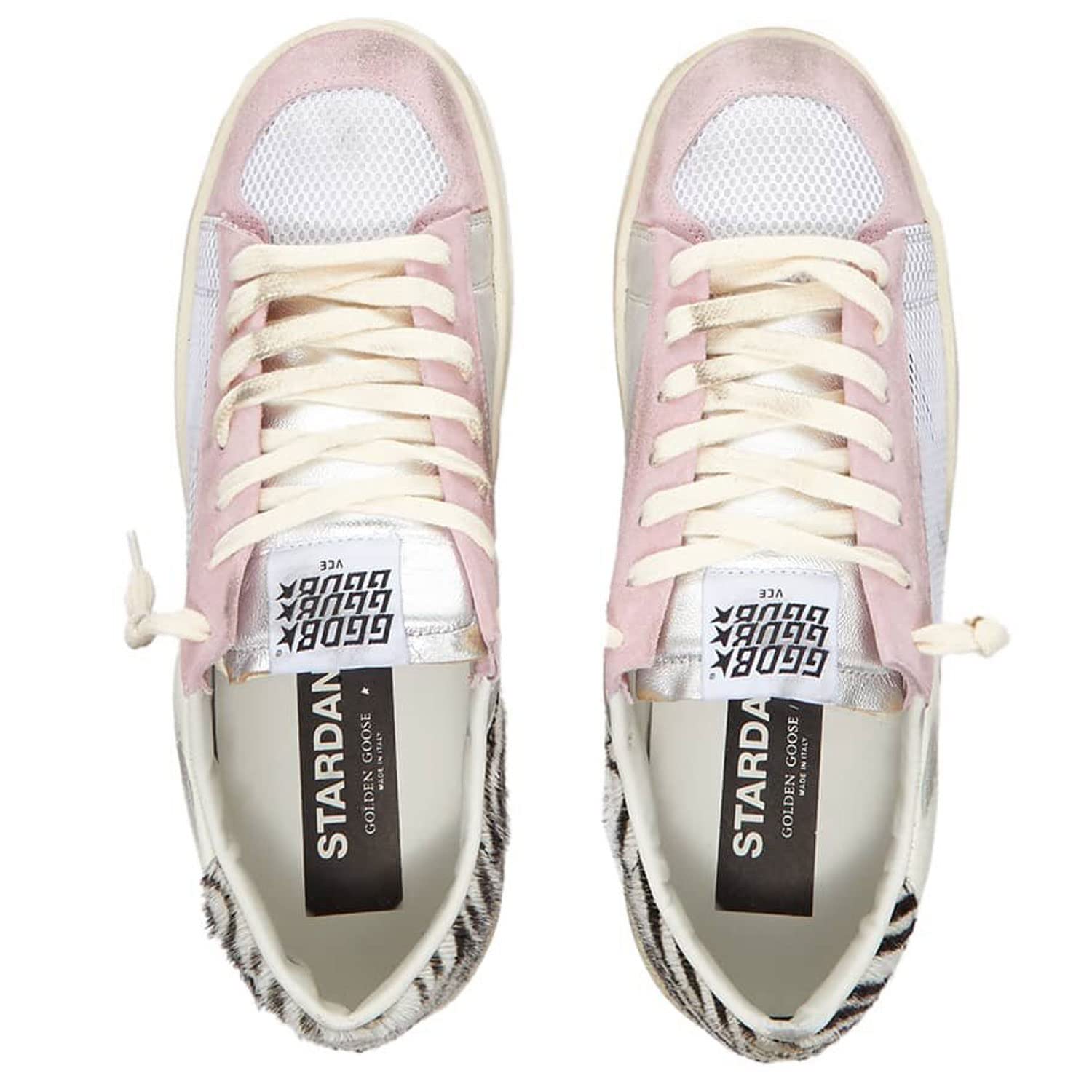 Golden Goose Stardan Low-Top Womens Distressed Sneakers-39 White