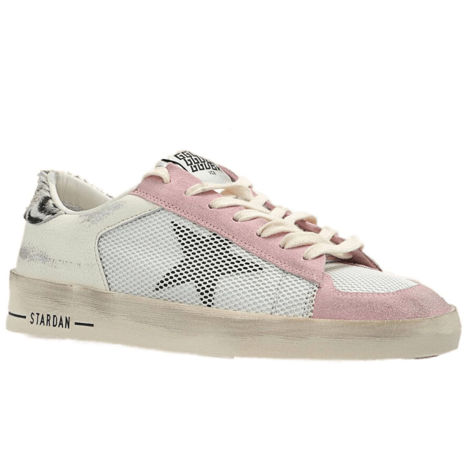 Golden Goose Stardan Low-Top Womens Distressed Sneakers-39 White