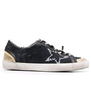 Golden Goose Super-Star Sponge and Leather Upper Unstitched Star Mens Sneaker GMF00213-F002141-90100-42 Black