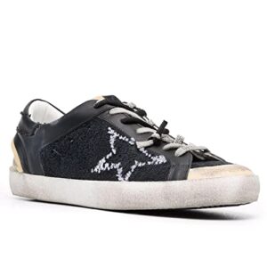 Golden Goose Super-Star Sponge and Leather Upper Unstitched Star Mens Sneaker GMF00213-F002141-90100-42 Black