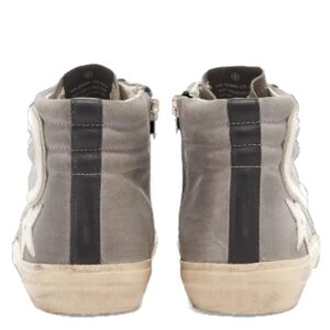 Golden Goose Slide Waxed Suede Upper Leather Star and List Laminated Wave Mens Sneakers-44 Grey