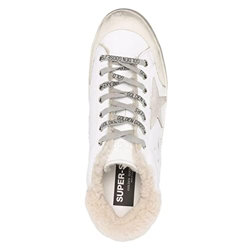 Golden Goose Super-Star Penstar Leather Upper Suede Star and Spur Mens Sneaker GMF00175-F002150-10276-41 White/Grey