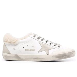 Golden Goose Super-Star Penstar Leather Upper Suede Star and Spur Mens Sneaker GMF00175-F002150-10276-41 White/Grey