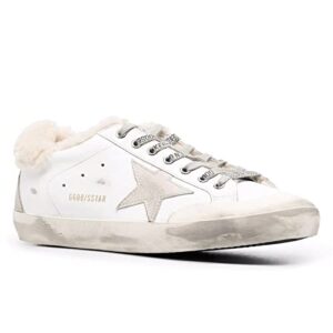 Golden Goose Super-Star Penstar Leather Upper Suede Star and Spur Mens Sneaker GMF00175-F002150-10276-41 White/Grey