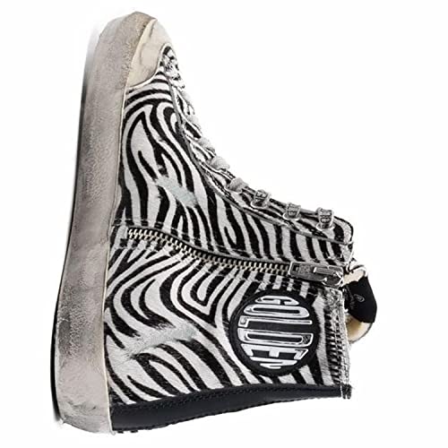 Golden Goose Francy Penstar Horsy Zebra Upper Suede Star Leather Heel Womens Distressed Sneaker GWF00114-F002628-81554-39