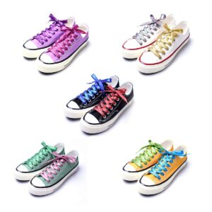 MarJunSep Shimmery glitter 42" Solid Colors Flat Shoelaces Shoe Laces strings for Teams Cheer Dance Sneakers