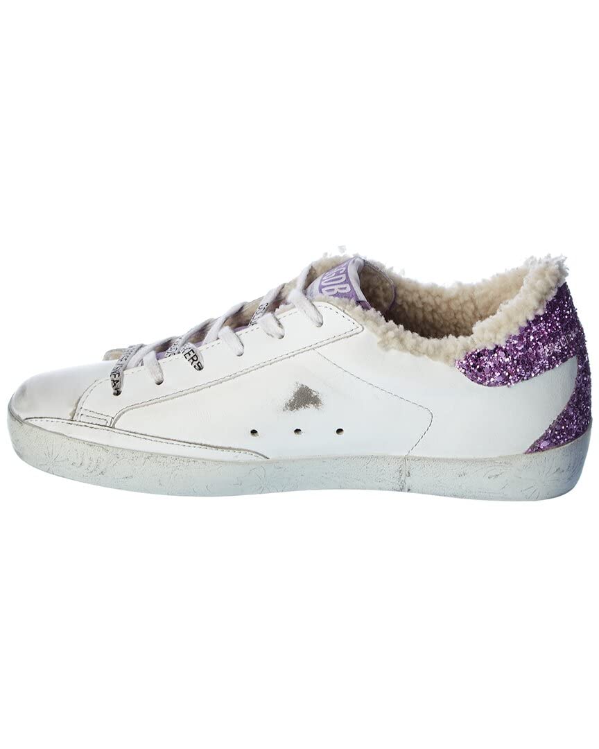 Golden Goose Superstar Leather & Glitter Sneaker, 35