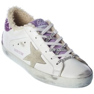 Golden Goose Superstar Leather & Glitter Sneaker, 35