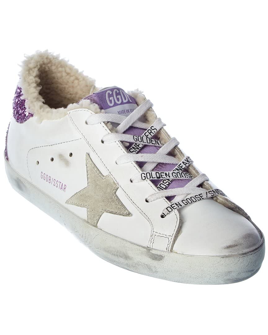 Golden Goose Superstar Leather & Glitter Sneaker, 35