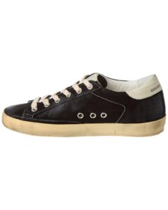 golden goose superstar suede & leather sneaker, 36, black