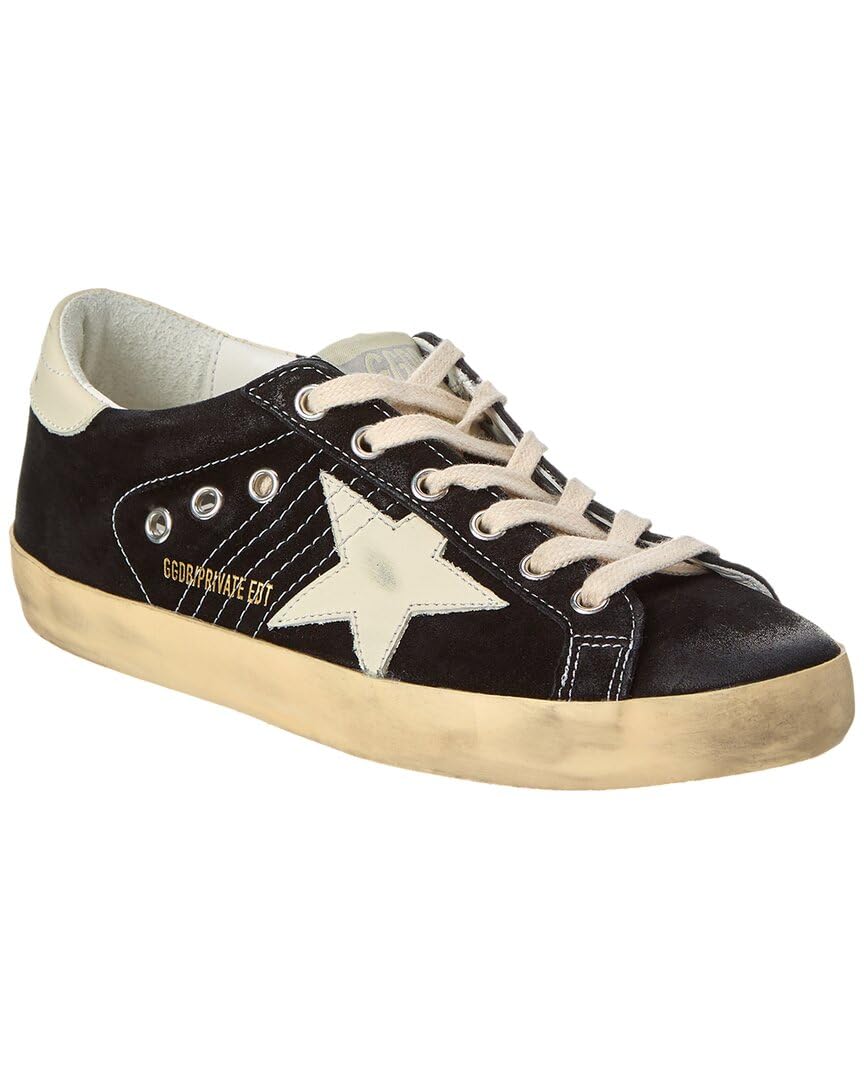 Golden Goose Superstar Suede & Leather Sneaker, 36, Black