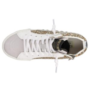 VINTAGE HAVANA Womens Mateel Glitter High Sneakers Shoes Casual - Gold - Size 8.5 B