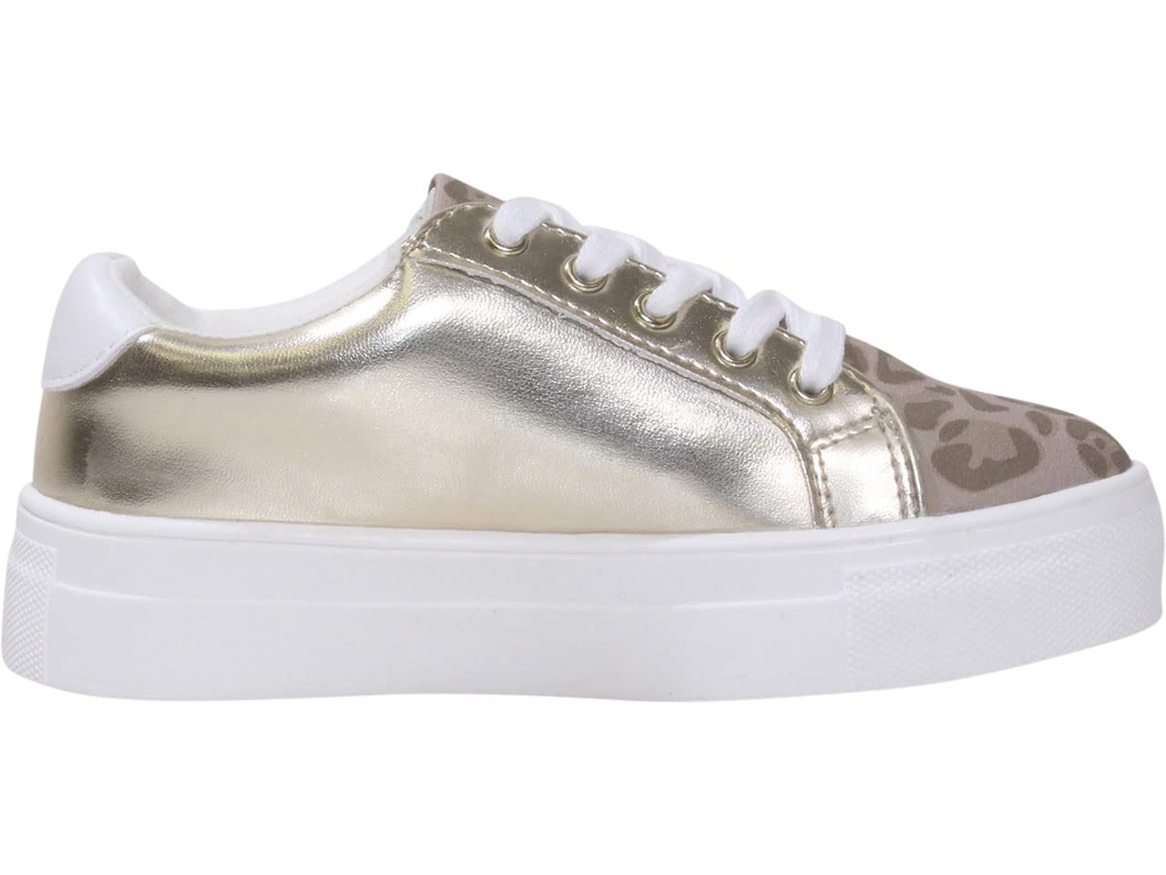 Mia Kids Big Girl's Jonny Sneakers Low Top Platform Gold/Leopard Sz. 5