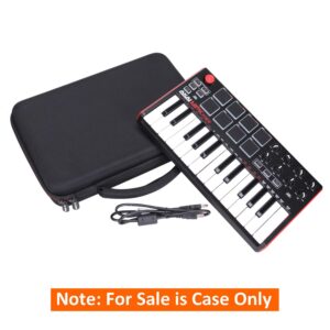 LTGEM Travel Hard Carrying Case for Akai Professional MPK Mini MK3 / MPK Mini Play MK3 / MPK Mini MKII/MPK Mini Play - 25 Key USB MIDI Keyboard Controller, Black+Black(Case Only)