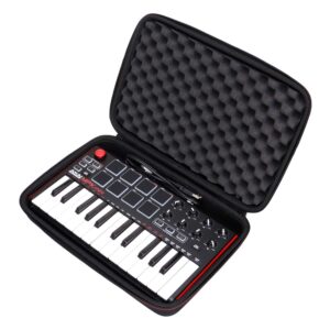 LTGEM Travel Hard Carrying Case for Akai Professional MPK Mini MK3 / MPK Mini Play MK3 / MPK Mini MKII/MPK Mini Play - 25 Key USB MIDI Keyboard Controller, Black+Black(Case Only)