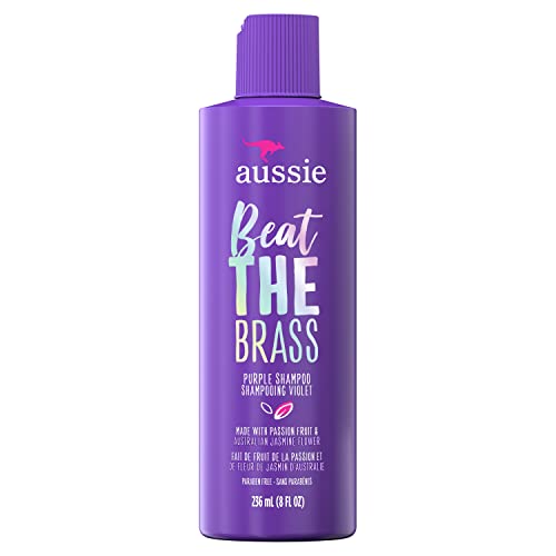 Aussie Beat The Brass Paraben-Free Purple Shampoo for Color-treated Hair, 8 Fl Oz