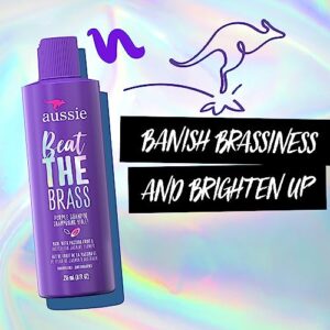 Aussie Beat The Brass Paraben-Free Purple Shampoo for Color-treated Hair, 8 Fl Oz