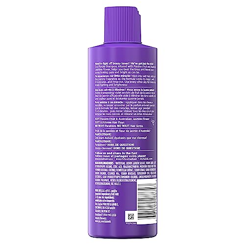 Aussie Beat The Brass Paraben-Free Purple Shampoo for Color-treated Hair, 8 Fl Oz