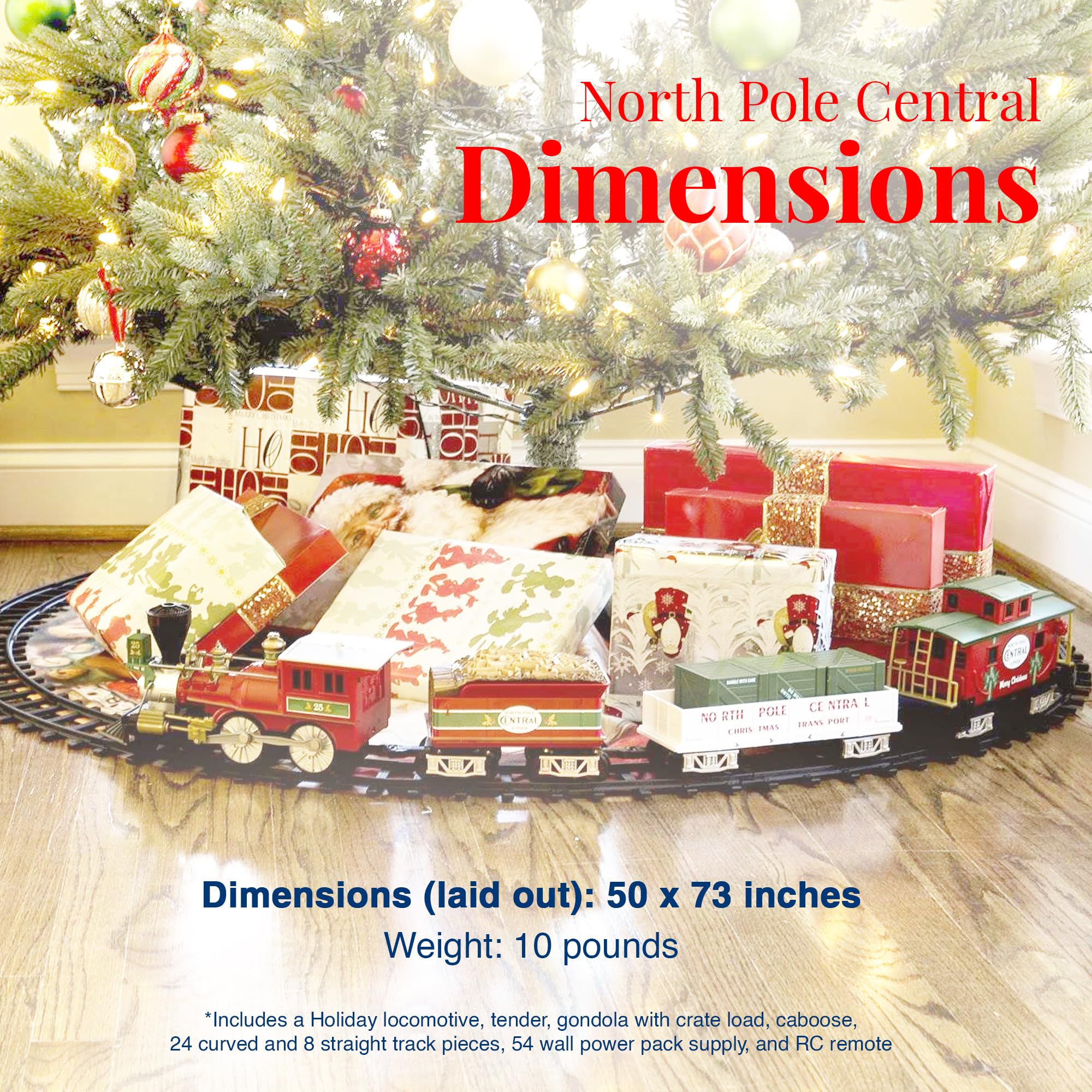 Lionel North Pole Central Ready-to-Play Freight Set, Battery-powered Model Train Set with Remote