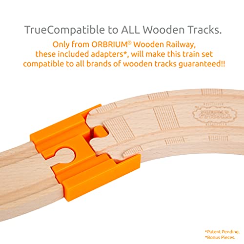 Orbrium Toys 100 Piece Triple Loop Wooden Train Set Track Generic Fits Thomas Brio