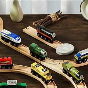 SainSmart Jr. Wooden Train Set Accessories, Magnetic Toy Car Set (10 PCS), Compatible with All Major Brands, Gift for Toddlers, Boys, and Girls Aged 3+