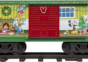 Lionel Battery-Operated Disney Mickey Mouse Express Toy Train Set with Locomotive, Train Cars, Track & Remote with Authentic Train Sounds, & Lights for Kids 4+