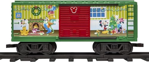 Lionel Battery-Operated Disney Mickey Mouse Express Toy Train Set with Locomotive, Train Cars, Track & Remote with Authentic Train Sounds, & Lights for Kids 4+