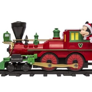 Lionel Battery-Operated Disney Mickey Mouse Express Toy Train Set with Locomotive, Train Cars, Track & Remote with Authentic Train Sounds, & Lights for Kids 4+