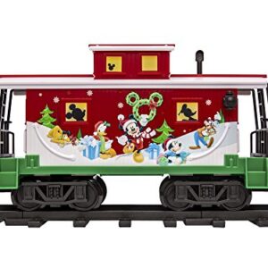 Lionel Battery-Operated Disney Mickey Mouse Express Toy Train Set with Locomotive, Train Cars, Track & Remote with Authentic Train Sounds, & Lights for Kids 4+