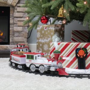 Lionel Battery-Operated Winter Wonderland Express Toy Train Set with Locomotive, Train Cars, Track & Remote with Authentic Train Sounds, Steam & Lights for Kids 4+