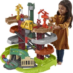 Thomas & Friends Multi-Level Toy Track Set, Trains & Cranes Super Tower with Thomas & Percy Engines for Preschool Kids Ages 3+ Years​ (Amazon Exclusive)