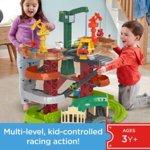 Thomas & Friends Multi-Level Toy Track Set, Trains & Cranes Super Tower with Thomas & Percy Engines for Preschool Kids Ages 3+ Years​ (Amazon Exclusive)