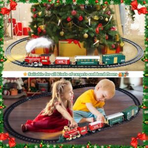 Gloween Train Set - Electric Train Toy for Boys & Girls, Railway Kit with Smoke, Sound, Light, Cargo Cars & Tracks, for 3, 4, 5, 6, 7, 8+ Year Old Kids - S1