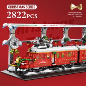 ZYLEGEN Christmas Train building Kit with Train Track,Christmas Train Set with Snowman,Stocking Stuffer for Kids,Xmas Gifts for Boys Girls,Collectible Steam Locomotive Display Toys Set(2,833+Pcs)