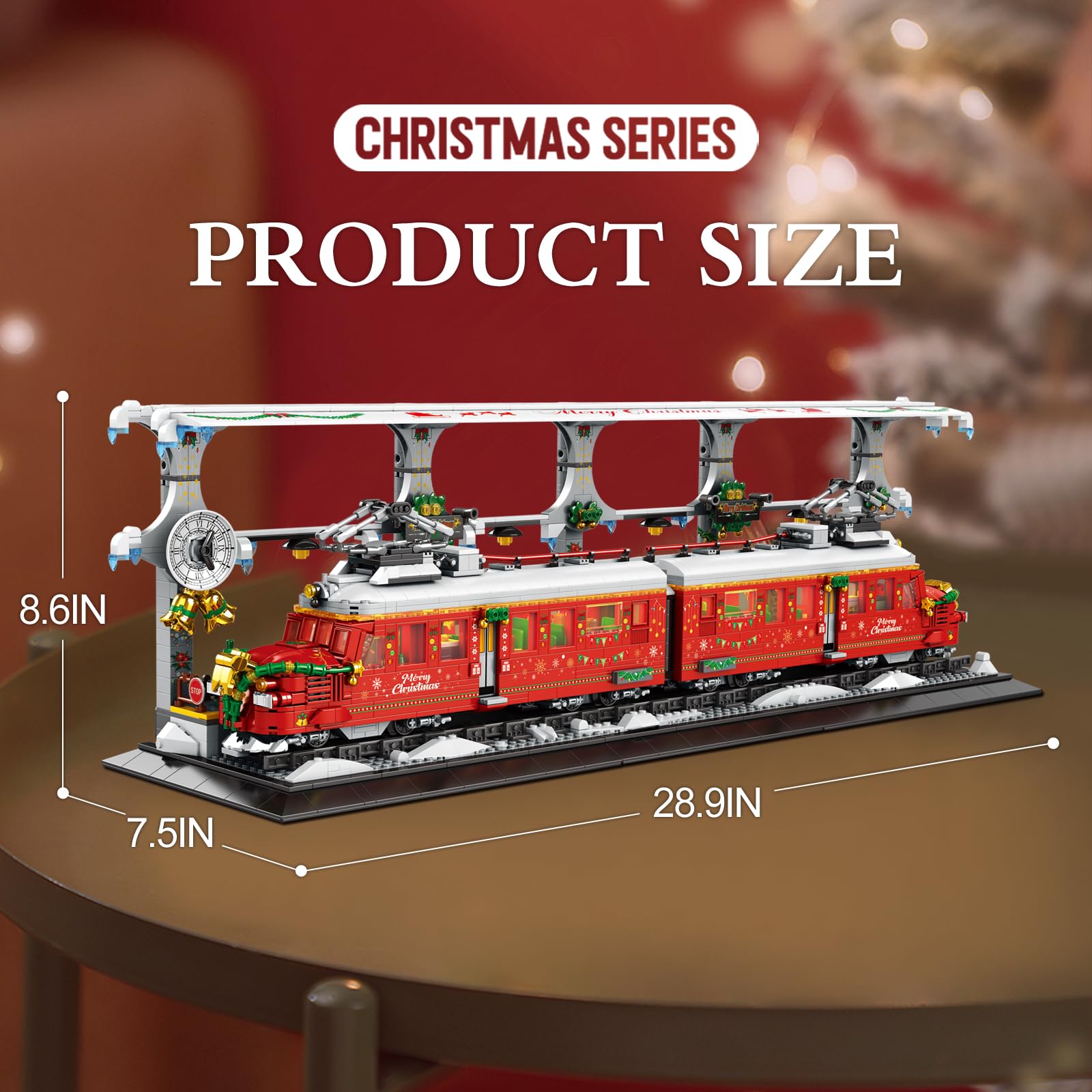 ZYLEGEN Christmas Train building Kit with Train Track,Christmas Train Set with Snowman,Stocking Stuffer for Kids,Xmas Gifts for Boys Girls,Collectible Steam Locomotive Display Toys Set(2,833+Pcs)