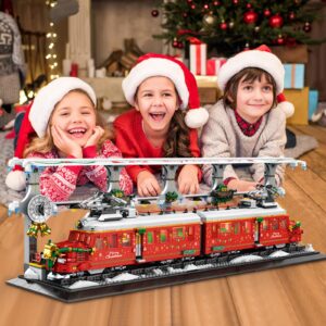 ZYLEGEN Christmas Train building Kit with Train Track,Christmas Train Set with Snowman,Stocking Stuffer for Kids,Xmas Gifts for Boys Girls,Collectible Steam Locomotive Display Toys Set(2,833+Pcs)