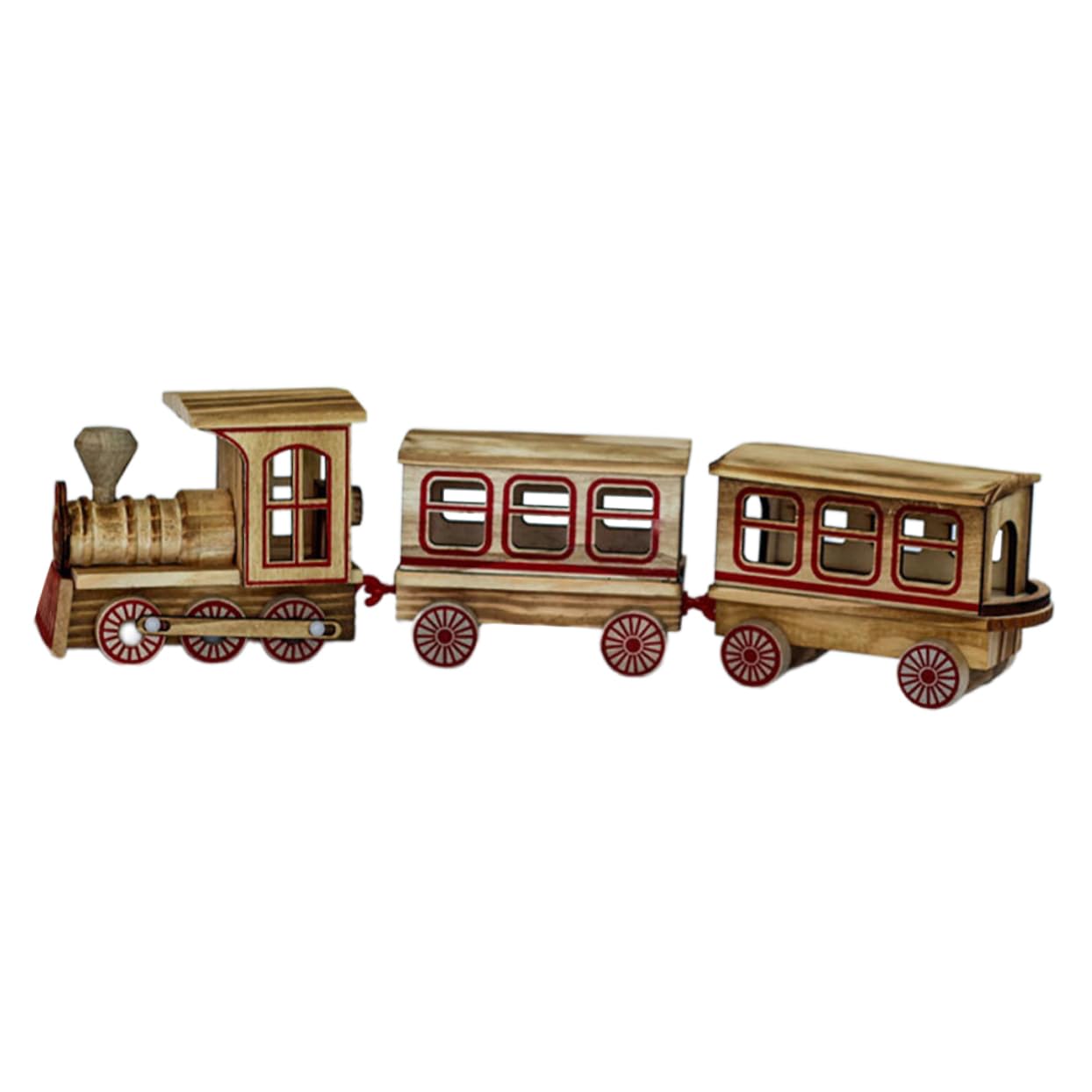 ibasenice 1 Set Wooden Christmas Train Desktop Toys Dining Table Centerpieces Christmas Decor Simulation Train Christmas Train Toy Santa Claus Toy Xmas Train Model Ornament Decorative Prop