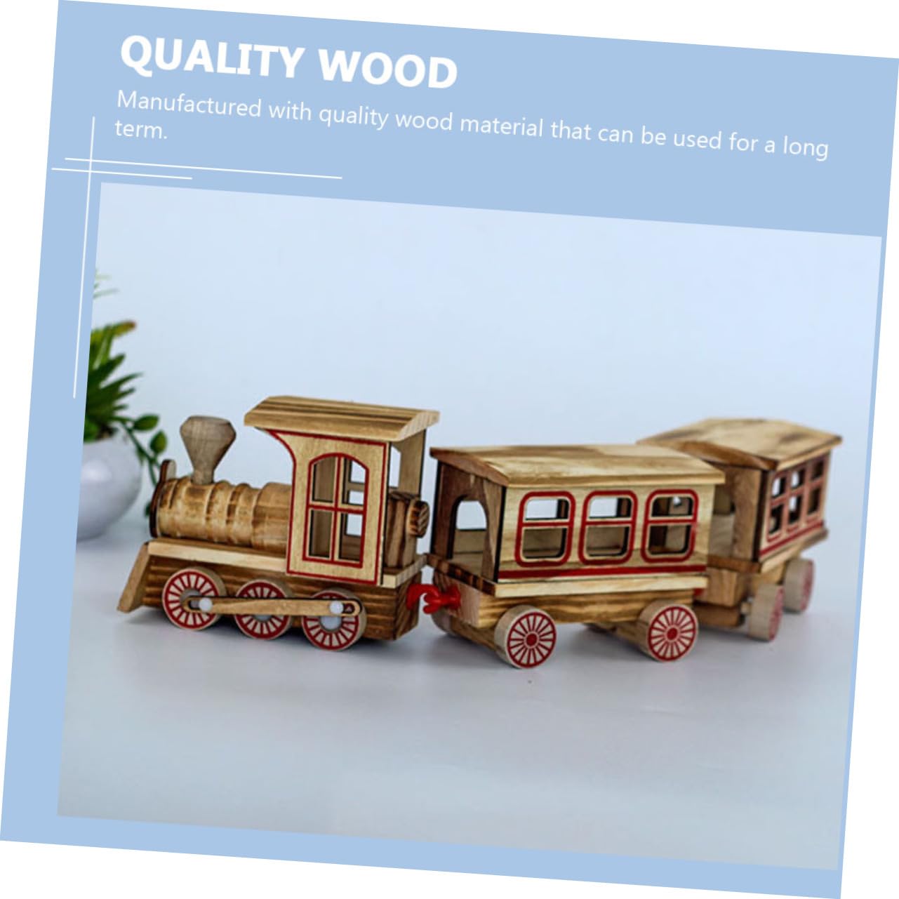 ibasenice 1 Set Wooden Christmas Train Desktop Toys Dining Table Centerpieces Christmas Decor Simulation Train Christmas Train Toy Santa Claus Toy Xmas Train Model Ornament Decorative Prop