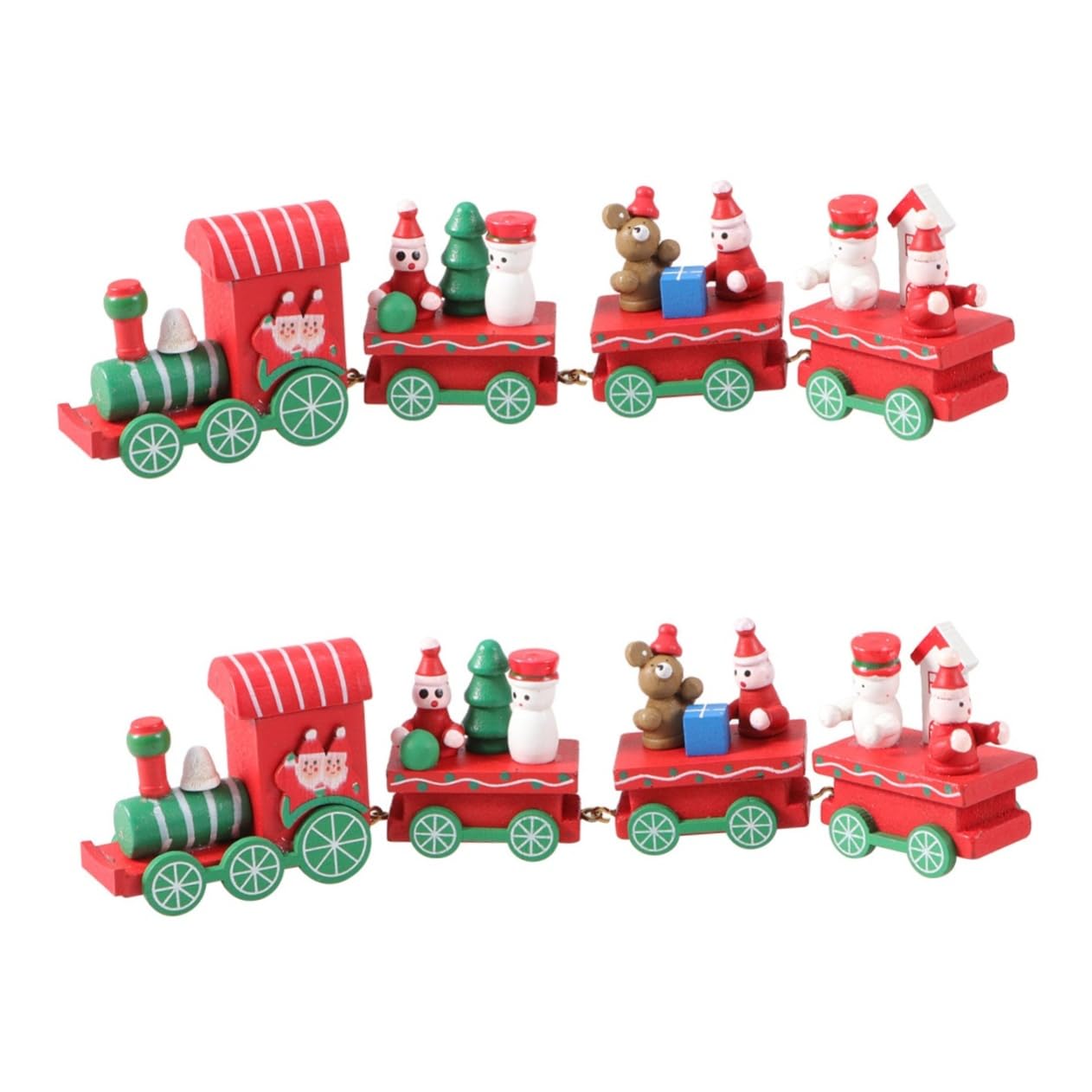 BESTOYARD 2pcs Christmas Ornaments for Kids Miniature Train Christmas Train Decorations Xmas Train Toy Miniature Christmas Train Mini Christmas Train Wood Bamboo Child Model Christmas Tree