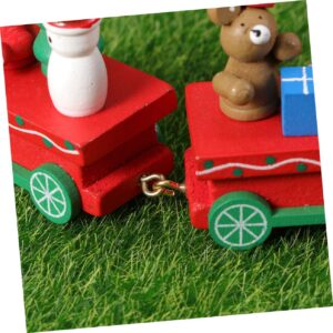 BESTOYARD 2pcs Christmas Ornaments for Kids Miniature Train Christmas Train Decorations Xmas Train Toy Miniature Christmas Train Mini Christmas Train Wood Bamboo Child Model Christmas Tree