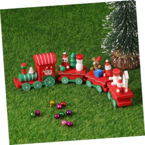 BESTOYARD 2pcs Christmas Ornaments for Kids Miniature Train Christmas Train Decorations Xmas Train Toy Miniature Christmas Train Mini Christmas Train Wood Bamboo Child Model Christmas Tree