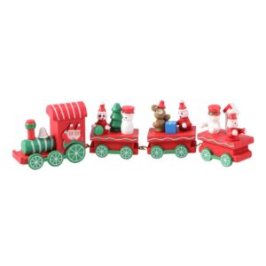 BESTOYARD 2pcs Christmas Ornaments for Kids Miniature Train Christmas Train Decorations Xmas Train Toy Miniature Christmas Train Mini Christmas Train Wood Bamboo Child Model Christmas Tree