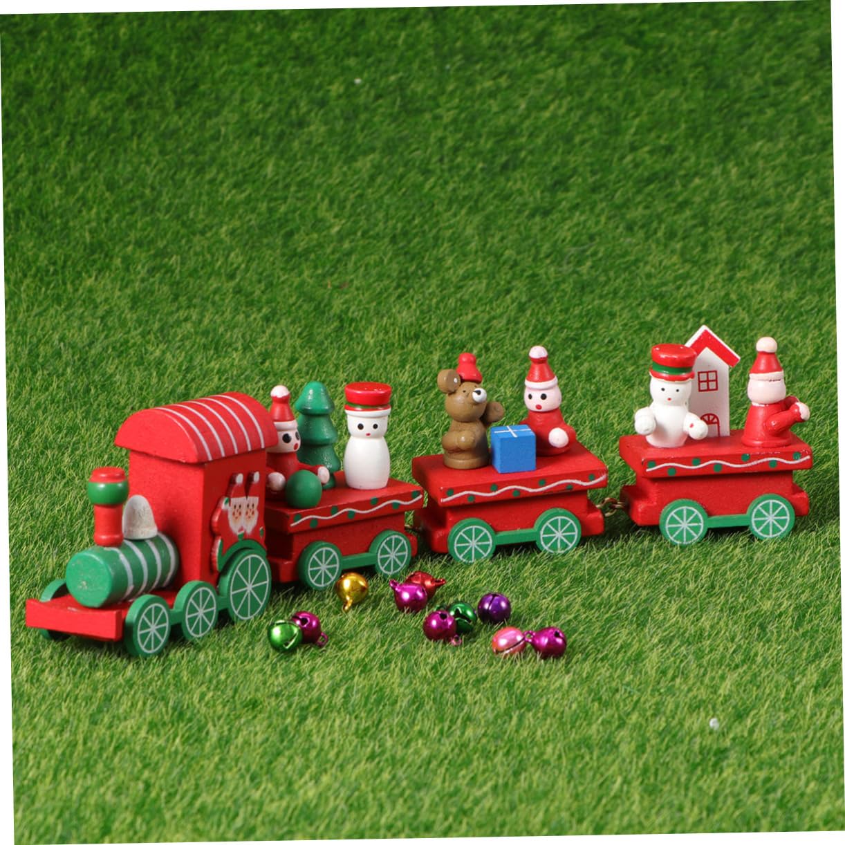 BESTOYARD 2pcs Christmas Ornaments for Kids Miniature Train Christmas Train Decorations Xmas Train Toy Miniature Christmas Train Mini Christmas Train Wood Bamboo Child Model Christmas Tree