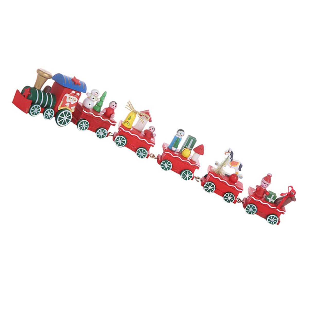 ifundom 1 Set Christmas Train Ornaments 2000s Party Decorations Train Centerpiece Decoration Christmas Wood Toy Train Figures Red Decorations Christmas Train Decorations Statue Wooden