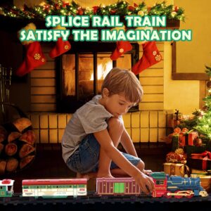 Electric Train Set Toys - Rechargeable Toy Train for Kids with Sprays, Sounds, Lights, Tracks, Train Cars, and Silent Mode - Toddlers Model Birthday Gifts and Train Set for 3 4 5 6 7 8+ Year Old Kids