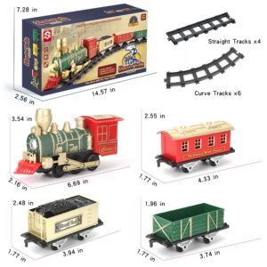 XINGYING Train Set - Electric Train Toys, Toddler Train w/Light and Sounds (ON/Off), Classical Train Sets for boys w/Locomotive,Carriages and Tracks,Christmas Toy Train Gifts for 3 4 5 6 Year Old Kids