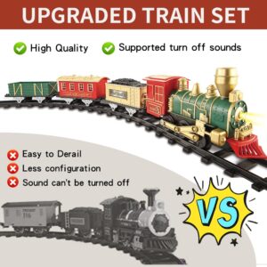 XINGYING Train Set - Electric Train Toys, Toddler Train w/Light and Sounds (ON/Off), Classical Train Sets for boys w/Locomotive,Carriages and Tracks,Christmas Toy Train Gifts for 3 4 5 6 Year Old Kids